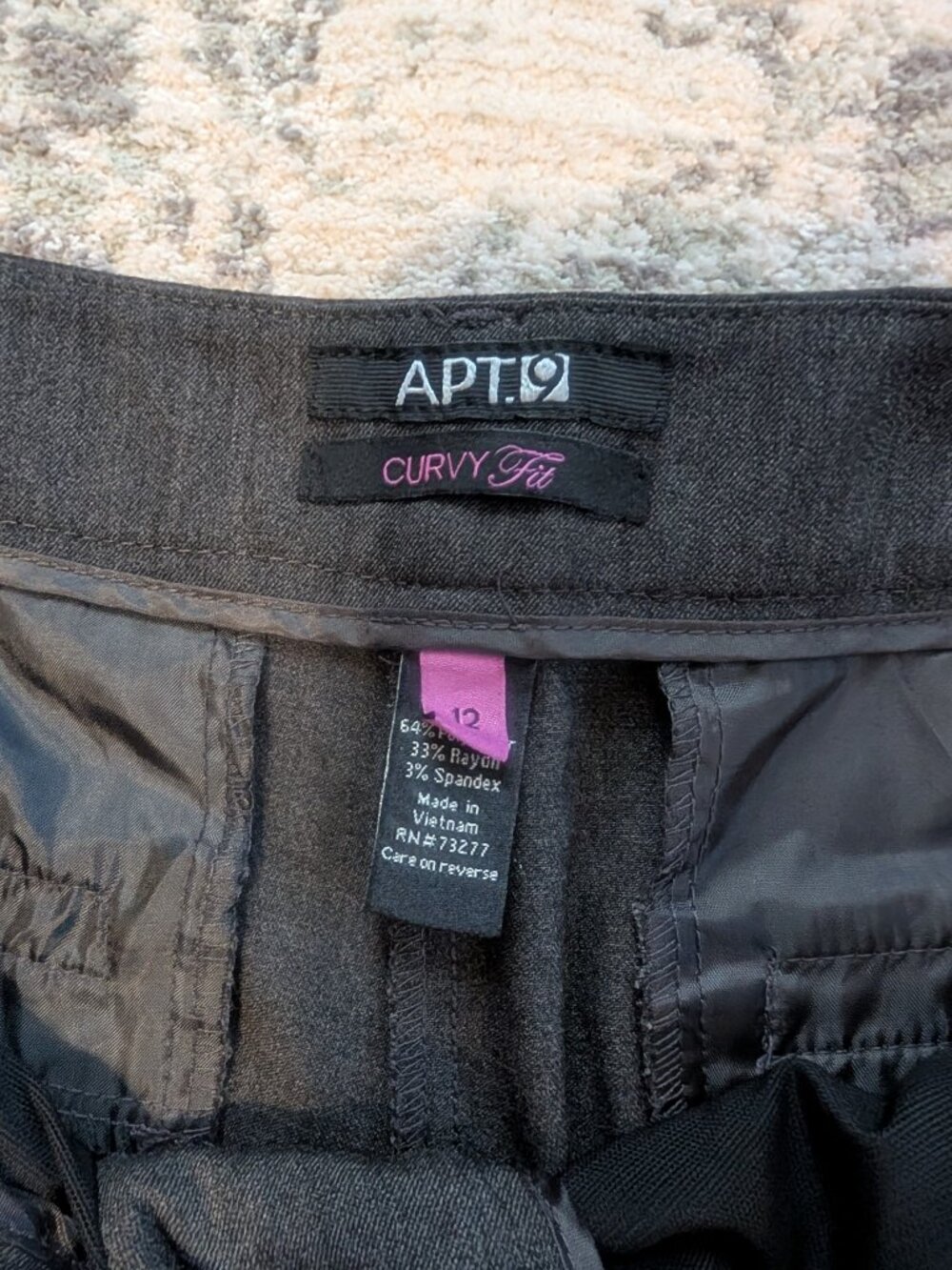 APT. 9 Curvy fit Dark Gray Dress Pants Women's Size 12 Bootcut Career Stretch - Picture 6 of 10
